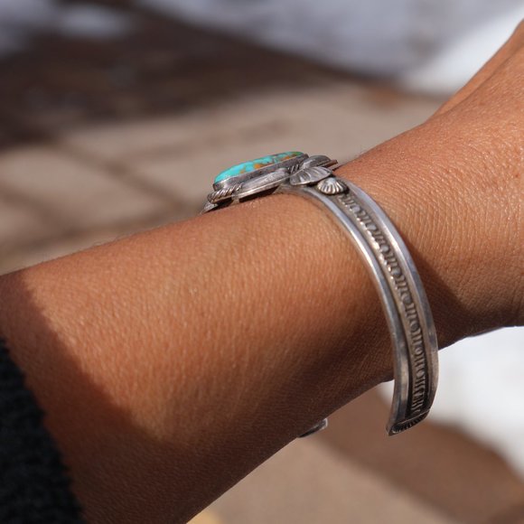 Native American Royston Turquoise Bracelet Signed @loveyourstyle Jewelry sz‎ 7* - Picture 5 of 9
